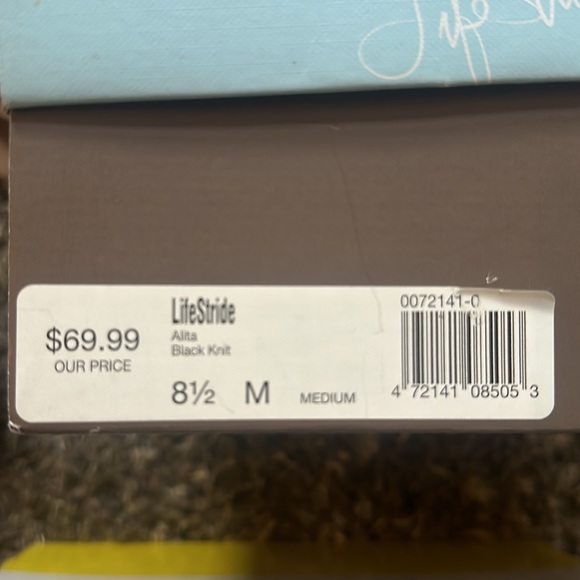 Life stride, Alida black knit, open toe heel 8 1/2 M - Picture 4 of 4